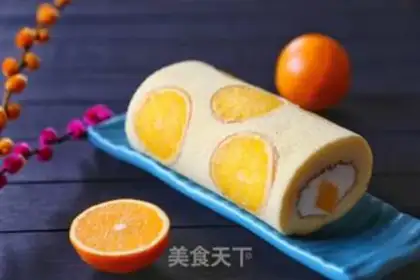 Make Orange cake roll step 16