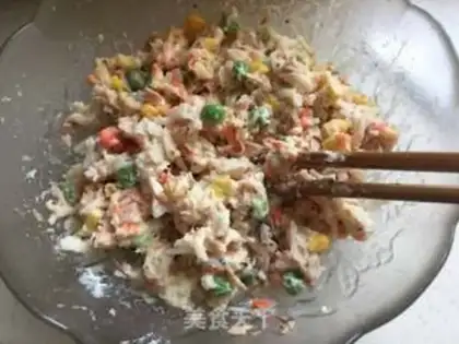 Make Crab willow mashed peas and burrito step 11