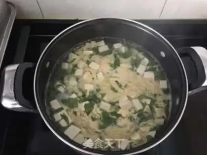 Make Scrambled tofu soup step 5