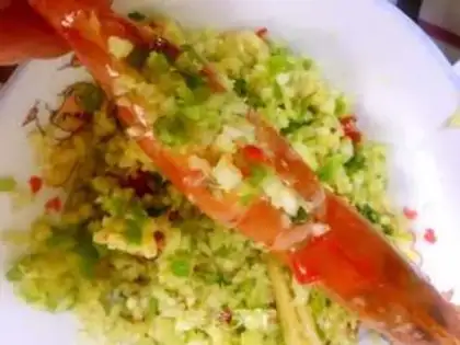 Make Garlic roasted Argentine red shrimp step 7