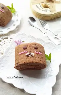Make Bear Cake roll step 16