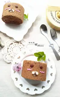 Make Bear Cake roll step 18