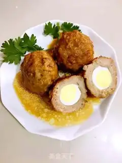 Make The egg of quail burns lion heads step 9