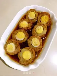 Make The egg of quail burns lion heads step 10