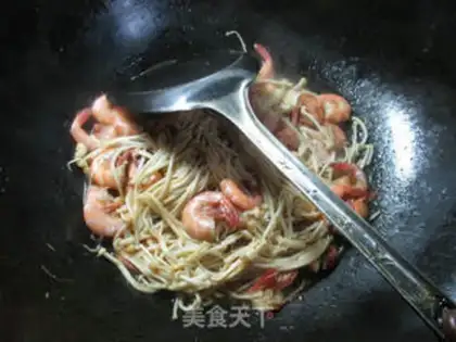 Make Golden mushrooms fried shrimp step 7