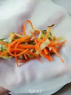 Make Spring roll with dumplings step 7