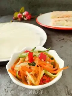 Make Spring roll with dumplings step 8