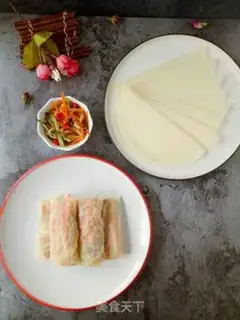 Make Spring roll with dumplings step 9