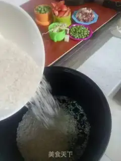 Make Ham squid rice step 2