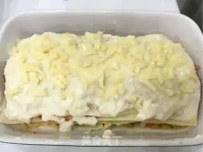 Make I baked shrimp with lasagna step 6