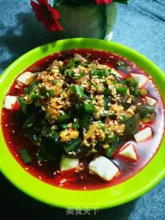 Make Red oil and egg tofu step 6