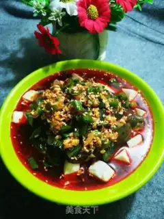 Make Red oil and egg tofu step 7