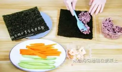 Make Red shrimp sushi roll step 11