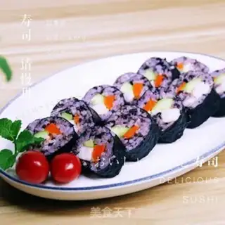 Make Red shrimp sushi roll step 17