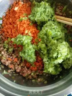 Make Celery carrot beef dumplings step 1