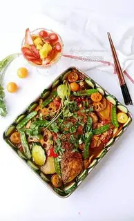 Make Spicy roasted bass with fruit tea step 26