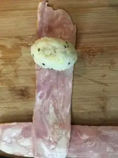 Make Rice bacon rolls step 2