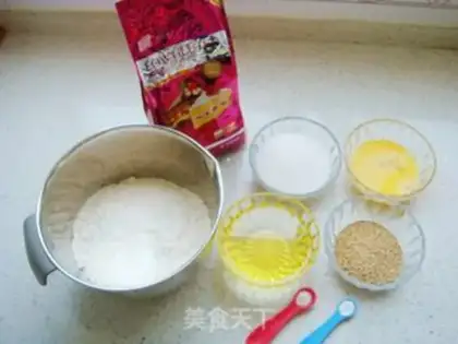Make Sesame peaches step 0