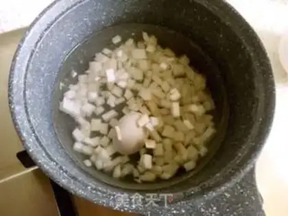 Make Peas and potatoes and yogurt step 1