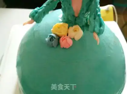 Make Barbie doll cake step 15