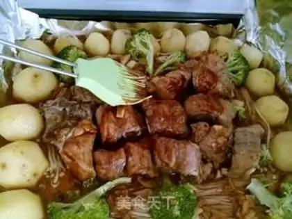 Make Black pepper sauce, steak potatoes step 7