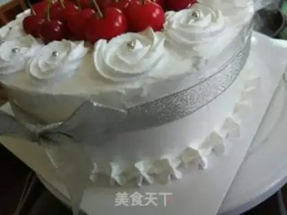 Make Cherry cream birthday cake step 13