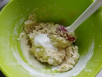 Make Honey blueberry marfin cake step 5