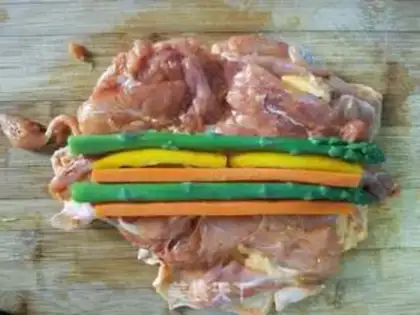 Make Roasted chicken leg rolls step 9