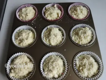 Make Honey blueberry marfin cake step 9