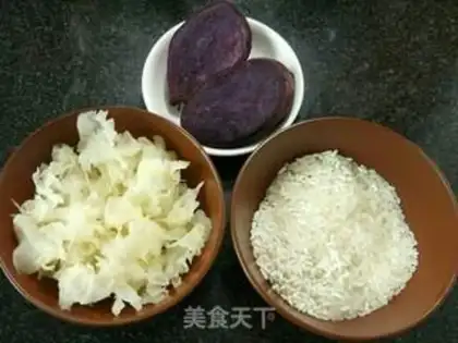 Make Purple potato silver congee step 0
