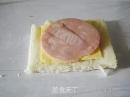 Make Ham cheese sandwich step 4