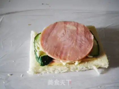 Make Ham cheese sandwich step 6