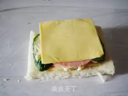 Make Ham cheese sandwich step 7