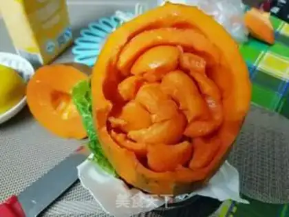 Make A papaya milk cup step 3