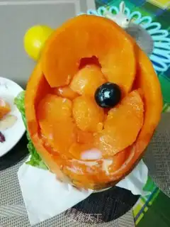 Make A papaya milk cup step 4