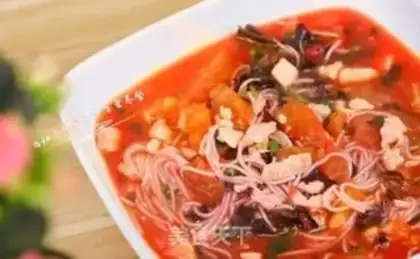 Make Pink chicken noodles step 7