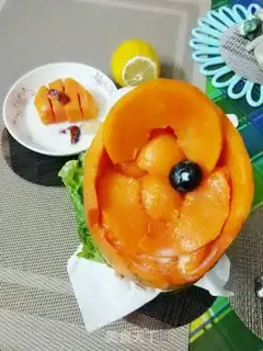 Make A papaya milk cup step 6