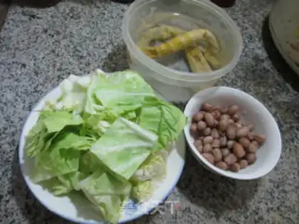 Make The peanuts and goat tails and the cabbage step 0