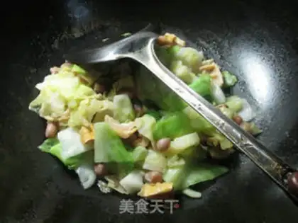 Make The peanuts and goat tails and the cabbage step 8