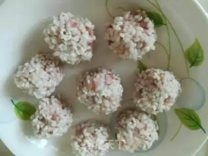 Make Pearl rice balls step 2
