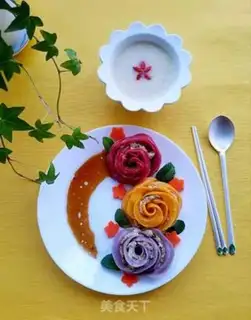 Make Colored roses, fried dumplings step 16