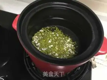 Make Fast green bean congee step 2