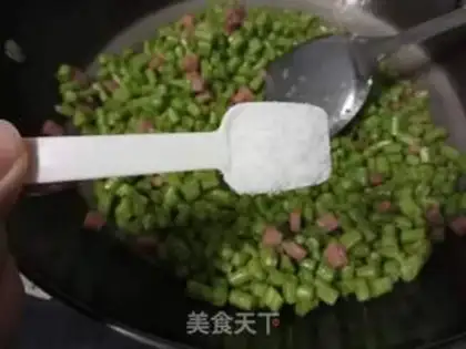 Make Soybeans egg and ham particles step 7