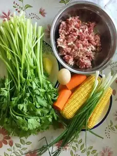 Make Corn vegetables and pork dumplings step 0