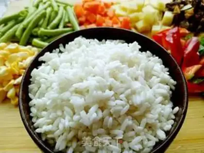 Make Rainbow rice step 1