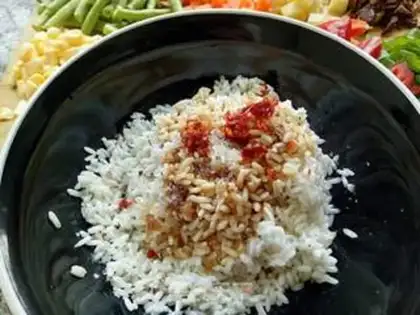 Make Rainbow rice step 2