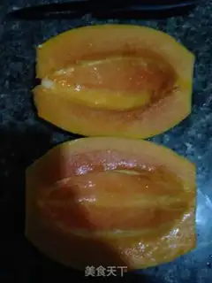 Make Fruit papaya boat rice step 1