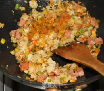 Make Soy curry ham rice step 11