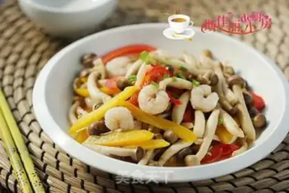 Make Pepper shrimp crab mushrooms step 8