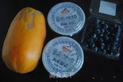 Make A papaya yogurt cup step 1